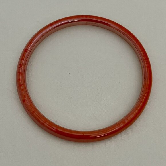 Set Of 2 Unbranded Vintage Orange Glass Bangle Bracelets - Picture 4 of 15
